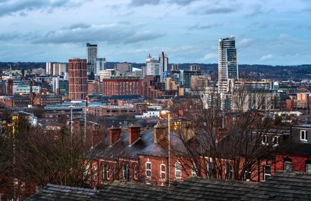 Leeds skyline with tall buildings