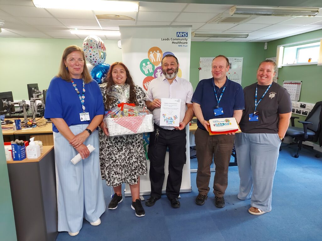 Children and Young People's Mental Health Services Liaison Pathway team are the Highly Commended Kate Granger Patient Care Award winners, here they are presented their award by Jenny Allen, Director of Workforce