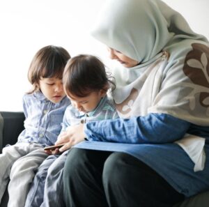 toddler and mum