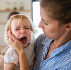 toddler is crying