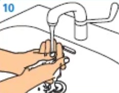 Rinse hands with water