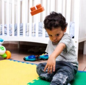 a child playing with toys