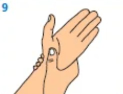 rub each wrist
