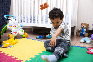 Child playing with toys