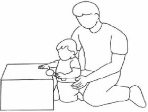 Kneeling at furniture