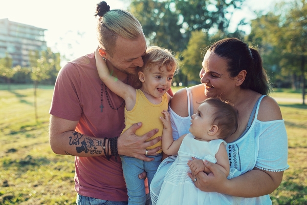 Family in park
