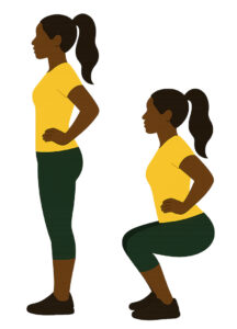 AI generated image for bodyweight squat