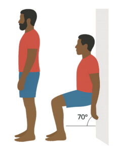 AI generated image for isometric wall sit at 70 degrees