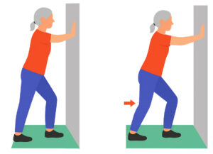 AI generated image for standing soleus stretching