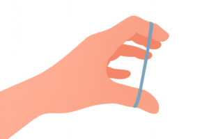 Illustration of the finger elastic band exercise (opened)