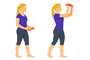 Illustration of an exercise for frozen shoulder pain