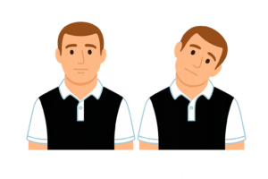Illustration of the neck rotation exercise
