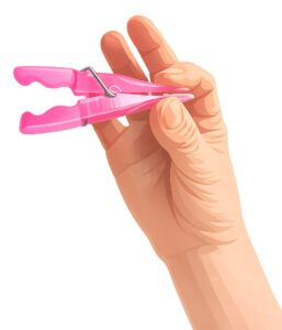 Illustration of the finger and thumb squeeze