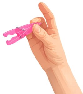 Illustration of the finger and thumb squeeze