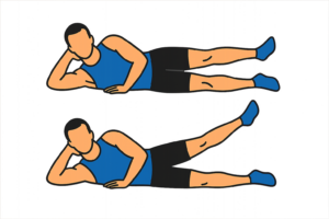 Illustration of the side leg lift exercise