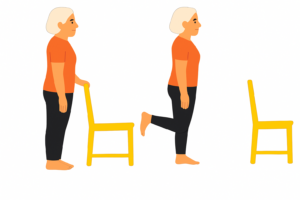 Illustration of the unipodal balance exercise