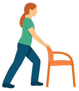 Illustration of the gastrocnemius stretch