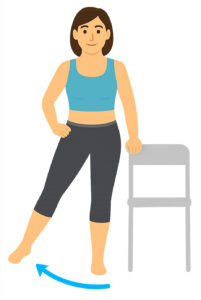 Illustration of the standing hip abduction exercise