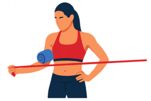 Illustration of an exercise for sub-acromial shoulder pain