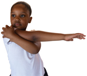 Girl stretching her arm