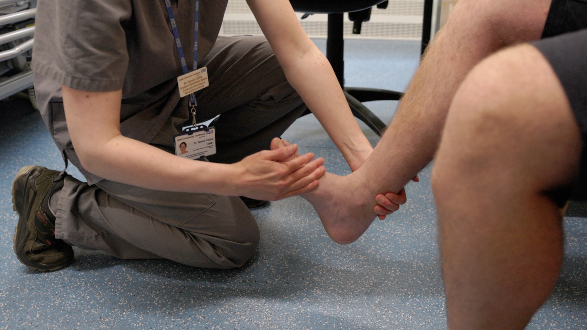 Doctor doing a routine on a patient's foot